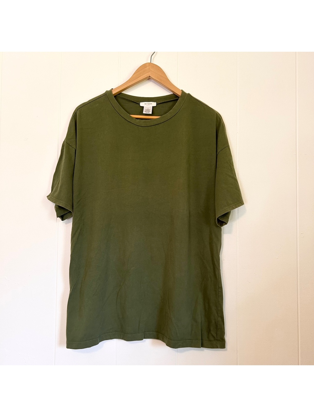 Better Be Olive Green Basic Short Sleeve Solid T-shirt Women's Large